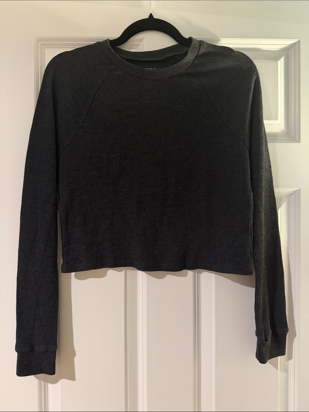 PacSun Women's Gray Long-Sleeve Ribbed Shirt